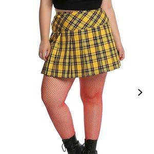 Hot Topic Yellow Plaid Skirt